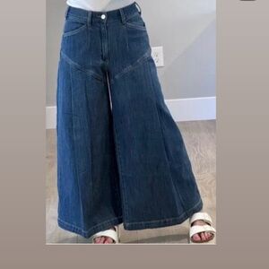 Pilcro Anthropology Wide-Leg Blue Jeans